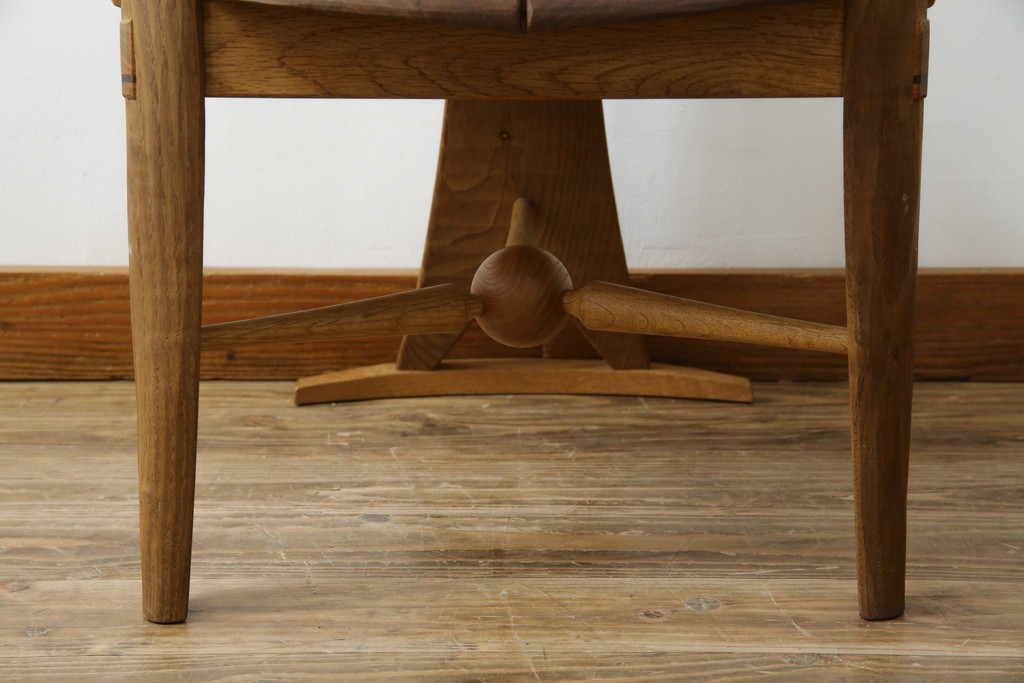 中古　美品　激レア　一点物!!　出展作品の可能性あり!!　木工作家　吉野崇裕　鉋跡仕上げ　美しい木目と力強い構造美が融合した唯一無二のアートチェア(ZEN チェア)　(R-083151)