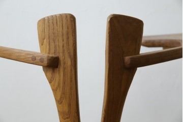 中古　美品　激レア　一点物!!　出展作品の可能性あり!!　木工作家　吉野崇裕　鉋跡仕上げ　美しい木目と力強い構造美が融合した唯一無二のアートチェア(ZEN チェア)　(R-083151)