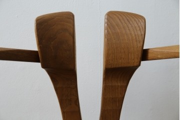 中古　美品　激レア　一点物!!　出展作品の可能性あり!!　木工作家　吉野崇裕　鉋跡仕上げ　美しい木目と力強い構造美が融合した唯一無二のアートチェア(ZEN チェア)　(R-083151)