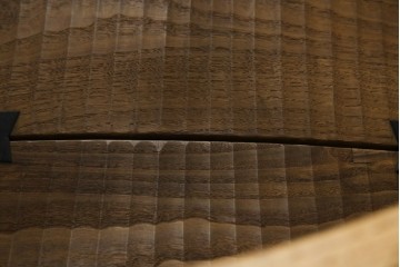 中古　美品　激レア　一点物!!　出展作品の可能性あり!!　木工作家　吉野崇裕　鉋跡仕上げ　美しい木目と力強い構造美が融合した唯一無二のアートチェア(ZEN チェア)　(R-083151)