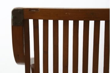 和製ビンテージ　激レア!　補強金具付き　竹興社　城所右文次　EMPRESS BAMBOO　PAT.NO.9520　サイン入り　滑らかな曲線のデザインが美しさと癒しを両立する博物館クラスのバンブーチェア(アームチェア、安楽椅子、イス、椅子、ヴィンテージ)(R-083152)