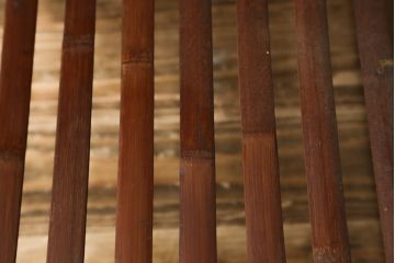 和製ビンテージ　激レア!　補強金具付き　竹興社　城所右文次　EMPRESS BAMBOO　PAT.NO.9520　サイン入り　滑らかな曲線のデザインが美しさと癒しを両立する博物館クラスのバンブーチェア(アームチェア、安楽椅子、イス、椅子、ヴィンテージ)(R-083153)