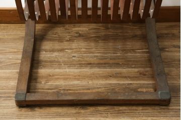 和製ビンテージ　激レア!　補強金具付き　竹興社　城所右文次　EMPRESS BAMBOO　PAT.NO.9520　サイン入り　滑らかな曲線のデザインが美しさと癒しを両立する博物館クラスのバンブーチェア(アームチェア、安楽椅子、イス、椅子、ヴィンテージ)(R-083153)