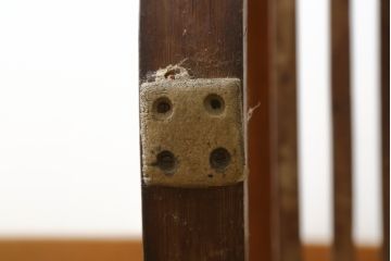 和製ビンテージ　激レア!　補強金具付き　竹興社　城所右文次　EMPRESS BAMBOO　PAT.NO.9520　サイン入り　滑らかな曲線のデザインが美しさと癒しを両立する博物館クラスのバンブーチェア(アームチェア、安楽椅子、イス、椅子、ヴィンテージ)(R-083153)