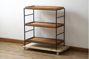 中古　美品　IDEE(イデー)　JATI TUA SHELF(ジャティ  トゥア シェルフ)　Mサイズ　オシャレデザインの空間に心地よく馴染むシェルフ(オープンシェルフ、オープンラック、ディスプレイラック、陳列棚)(定価約12万円)(R-083157)