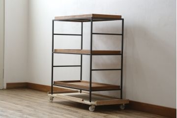 中古　美品　IDEE(イデー)　JATI TUA SHELF(ジャティ  トゥア シェルフ)　Mサイズ　オシャレデザインの空間に心地よく馴染むシェルフ(オープンシェルフ、オープンラック、ディスプレイラック、陳列棚)(定価約12万円)(R-083157)