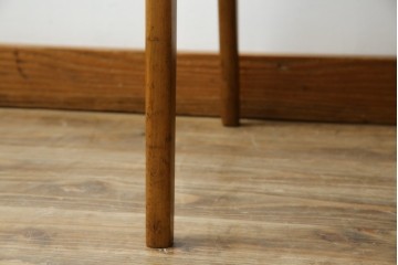 和製ビンテージ　九州　高級日田家具　アサヒ木工(アサヒファニチャー)　ビーチ材　合皮　北欧デザインがおしゃれ!!座り心地と美しさを兼ね備えたアームレスチェア(ダイニングチェア、イス、椅子、ヴィンテージ)(R-083158)