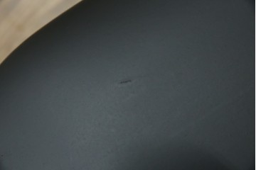 和製ビンテージ　九州　高級日田家具　アサヒ木工(アサヒファニチャー)　ビーチ材　合皮　北欧デザインがおしゃれ!!座り心地と美しさを兼ね備えたアームレスチェア(ダイニングチェア、イス、椅子、ヴィンテージ)(R-083158)