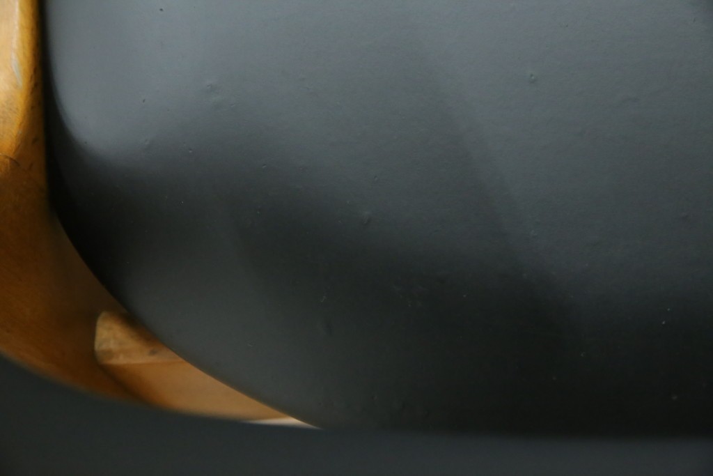 和製ビンテージ　九州　高級日田家具　アサヒ木工(アサヒファニチャー)　ビーチ材　合皮　北欧デザインがおしゃれ!!座り心地と美しさを兼ね備えたアームレスチェア(ダイニングチェア、イス、椅子、ヴィンテージ)(R-083158)