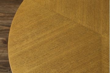 中古　超美品!!　IDEE(イデー)　長大作デザイン　YABANE LOW TABLE ROUND(矢羽ローテーブル/円)　矢羽　杢目の接ぎを活かしたデザインが印象的なローテーブル(ラウンドテーブル、丸テーブル、リビングテーブル、センターテーブル)(定価約30万円)(R-083159)