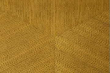 中古　超美品!!　IDEE(イデー)　長大作デザイン　YABANE LOW TABLE ROUND(矢羽ローテーブル/円)　矢羽　杢目の接ぎを活かしたデザインが印象的なローテーブル　定価約30万円　(R-083159)