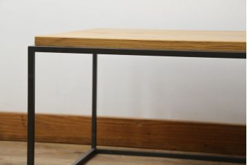 中古　超美品　IDEE(イデー)　ホワイトオークトップ　素材の美しさを生かしたすっきりとしたフォルムのフレイムテーブル(ローテーブル、センターテーブル、リビングテーブル)(定価約14万円)(R-083160)