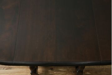 和製ビンテージ　昭和後期　松本民芸家具　M型バタフライ卓(楕円)　凝った脚のデザインが目を惹くバタフライテーブル(ドロップリーフテーブル、エクステンションテーブル、食卓、ダイニングテーブル、2人掛け、4人掛け、2P、4P、ヴィンテージ)(定価約28万)(R-083163)