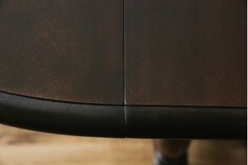 和製ビンテージ　昭和後期　松本民芸家具　M型バタフライ卓(楕円)　凝った脚のデザインが目を惹くバタフライテーブル(ドロップリーフテーブル、エクステンションテーブル、食卓、ダイニングテーブル、2人掛け、4人掛け、2P、4P、ヴィンテージ)(定価約28万)(R-083163)