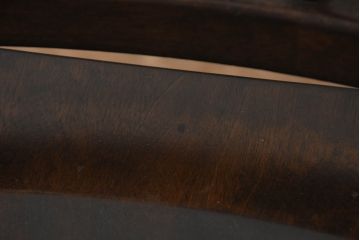 中古　松本民芸家具　クラシカルなダイニングづくりにぴったりの安川式スピンドルチェア4脚セット(板座チェア、ダイニングチェア、椅子、イス、バラ売り可能)(R-083164)
