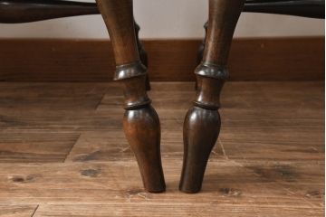 中古　松本民芸家具　クラシカルなダイニングづくりにぴったりの安川式スピンドルチェア4脚セット(板座チェア、ダイニングチェア、椅子、イス、バラ売り可能)(R-083164)
