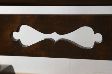 中古　美品　松本民芸家具　透かし彫りが上品なB型姿見(鏡、ミラー、置き鏡)(定価約10万円)(R-083165)
