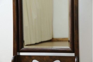 中古　美品　松本民芸家具　透かし彫りが上品なB型姿見　定価約10万円相当　(R-083165)