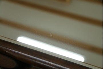 中古　美品　松本民芸家具　透かし彫りが上品なB型姿見　定価約10万円相当　(R-083165)