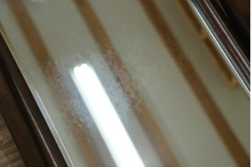 中古　美品　松本民芸家具　透かし彫りが上品なB型姿見　定価約10万円相当　(R-083165)