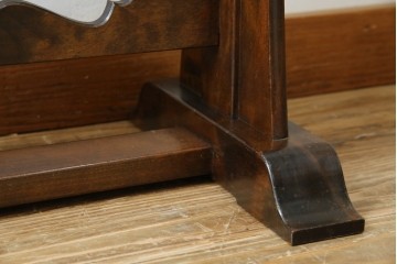 中古　美品　松本民芸家具　透かし彫りが上品なB型姿見　定価約10万円相当　(R-083165)