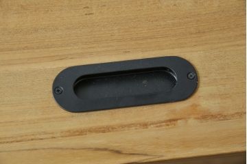 中古　ベルギー　ETHNICRAFT(エスニクラフト)　モダンシャープデザイン　チーク無垢材　伸縮式　温もりのある風合いがナチュラルインテリアにおすすめのダイニングテーブル(エクステンションテーブル、4人掛け、6人掛け)(定価約46万円)(R-083166)