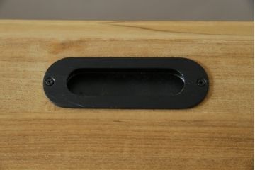 中古　ベルギー　ETHNICRAFT(エスニクラフト)　モダンシャープデザイン　チーク無垢材　伸縮式　温もりのある風合いがナチュラルインテリアにおすすめのダイニングテーブル(エクステンションテーブル、4人掛け、6人掛け)(定価約46万円)(R-083166)