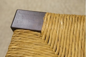 中古　美品　松本民芸家具　ラッシ座面(い草)　和モダンな空間づくりにぴったりな#222鞍型スツール2脚セット　(R-083170)