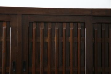中古　民芸家具　栗材　和の趣溢れる水屋箪笥サイドボード(食器棚、収納棚、戸棚、カップボード、サイドキャビネット)(R-083172)
