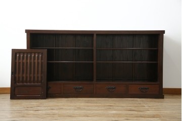 中古　民芸家具　栗材　和の趣溢れる水屋箪笥サイドボード　(R-083172)