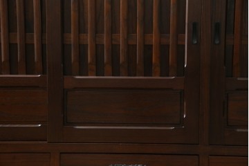 中古　民芸家具　栗材　和の趣溢れる水屋箪笥サイドボード　(R-083172)