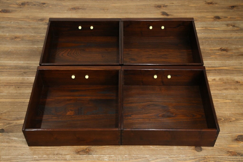 中古　民芸家具　栗材　和の趣溢れる水屋箪笥サイドボード　(R-083172)