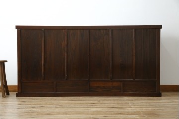 中古　民芸家具　栗材　和の趣溢れる水屋箪笥サイドボード　(R-083172)