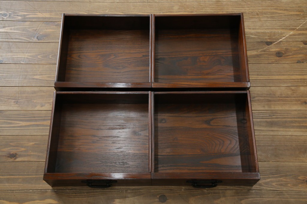 中古　民芸家具　栗材　和の趣溢れる水屋箪笥サイドボード　(R-083172)