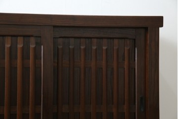 中古　民芸家具　栗材　和の趣溢れる水屋箪笥サイドボード　(R-083172)