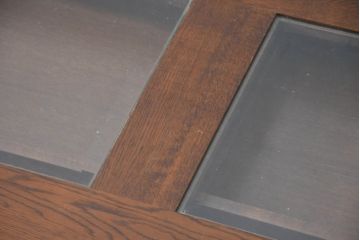 中古　美品　見せる収納!!　国産職人手作り品　上質な作り込みのガラスケース付きローテーブル(センターテーブル、リビングテーブル)(定価約30万円)(R-083177)