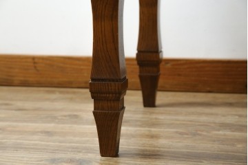 中古　美品　見せる収納!!　国産職人手作り品　上質な作り込みのガラスケース付きローテーブル　定価約30万円相当　(R-083177)