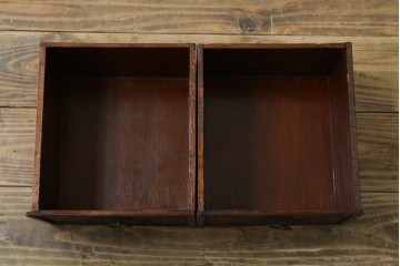 アジアンビンテージ　希少な大型サイズ　提籃(ていらん)風　職人の技が光る繊細な編み込みと透かし彫り金具が魅力的な小引き出し　(R-083183)