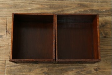 アジアンビンテージ　希少な大型サイズ　提籃(ていらん)風　職人の技が光る繊細な編み込みと透かし彫り金具が魅力的な小引き出し　(R-083183)