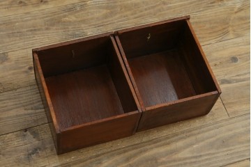 アジアンビンテージ　希少な大型サイズ　提籃(ていらん)風　職人の技が光る繊細な編み込みと透かし彫り金具が魅力的な小引き出し　(R-083183)