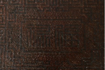 アジアンビンテージ　希少な大型サイズ　提籃(ていらん)風　職人の技が光る繊細な編み込みと透かし彫り金具が魅力的な小引き出し　(R-083183)