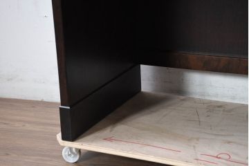 中古　超美品　北海道民芸家具　シックな色合いが魅力の片袖ライティングビューロー(ワークデスク、簿記机、在宅ワーク用、在宅用)(定価約35万円)(R-083184)