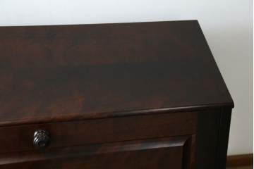 中古　超美品　北海道民芸家具　シックな色合いが魅力の片袖ライティングビューロー　定価約35万円相当　(R-083184)