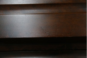 中古　超美品　北海道民芸家具　シックな色合いが魅力の片袖ライティングビューロー　定価約35万円相当　(R-083184)