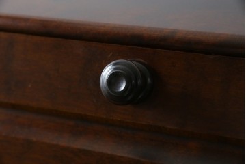 中古　超美品　北海道民芸家具　シックな色合いが魅力の片袖ライティングビューロー　定価約35万円相当　(R-083184)