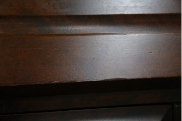 中古　超美品　北海道民芸家具　シックな色合いが魅力の片袖ライティングビューロー　定価約35万円相当　(R-083184)