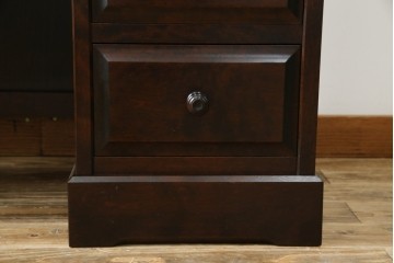 中古　超美品　北海道民芸家具　シックな色合いが魅力の片袖ライティングビューロー　定価約35万円相当　(R-083184)