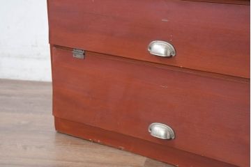 和製アンティーク　美品　昭和レトロな雰囲気感じる小さな3段パタパタ下駄箱(収納棚、ロッカー、サイドボード、キャビネット、戸棚)(R-083187)
