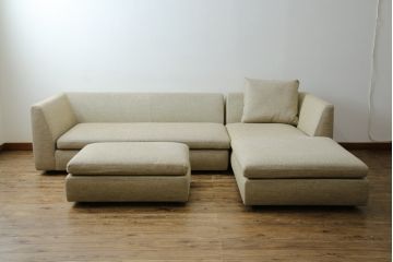 中古　美品　arflex(アルフレックス)　SONA(ソーナ)　心地よさと洗練を兼ね備えたオットマン付きカウチソファ(3人掛け、3P、三人掛け、2人掛けソファ、2PL字ソファ)(定価約115万円)(R-083189)