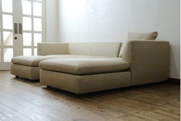 中古　美品　arflex(アルフレックス)　SONA(ソーナ)　心地よさと洗練を兼ね備えたオットマン付きカウチソファ(3人掛け、3P、三人掛け、2人掛けソファ、2PL字ソファ)(定価約115万円)(R-083189)